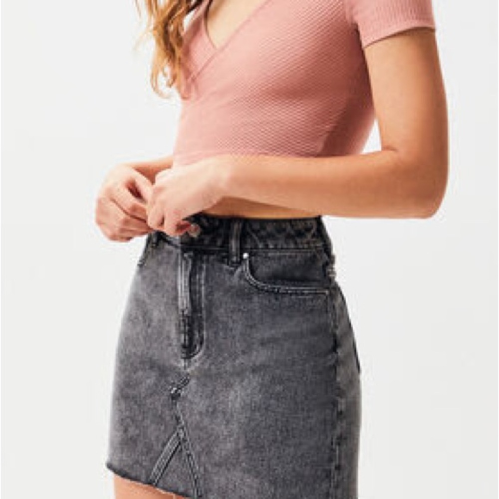 PacSun Vintage Black Wash Denim Mini Skirt